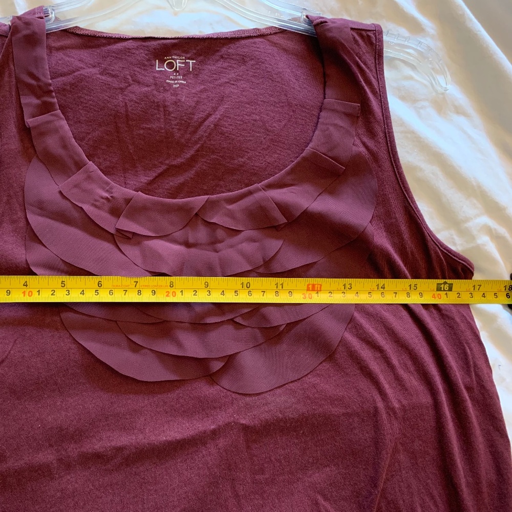 LOFT Plum Ruffle Tank - Picture 6 of 8